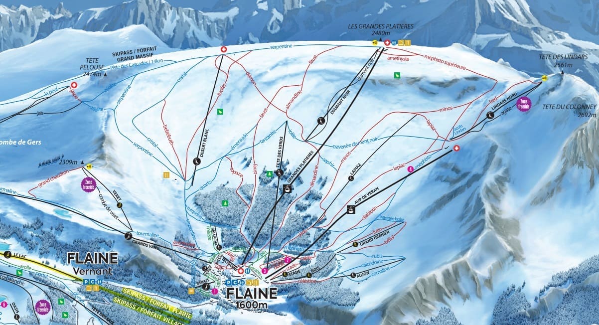 Flaine ski map