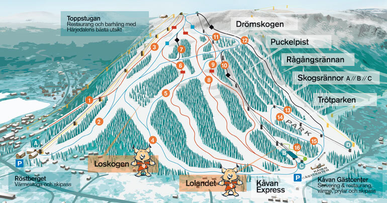 Mapa de pistas de Funasdalen