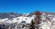 Megeve ski resort on a blue sky day