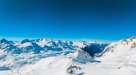 St Anton am Arlberg Transfers - white mountains and blue sky