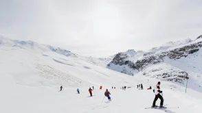 Tignes Transfers - skiers on a white mountain