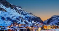 Val d'Isere ski resort at night