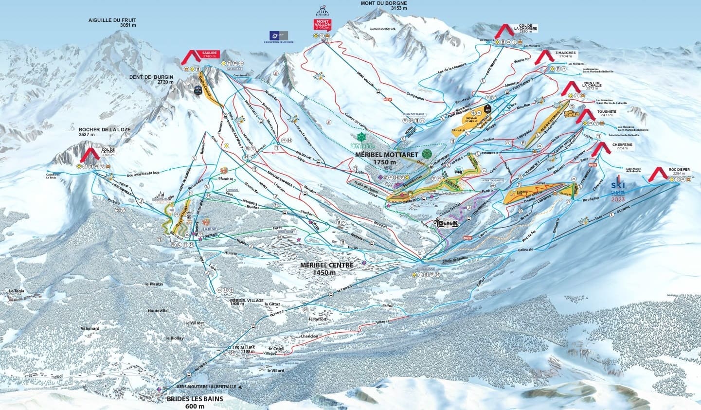 Meribel Motterat Piste Map