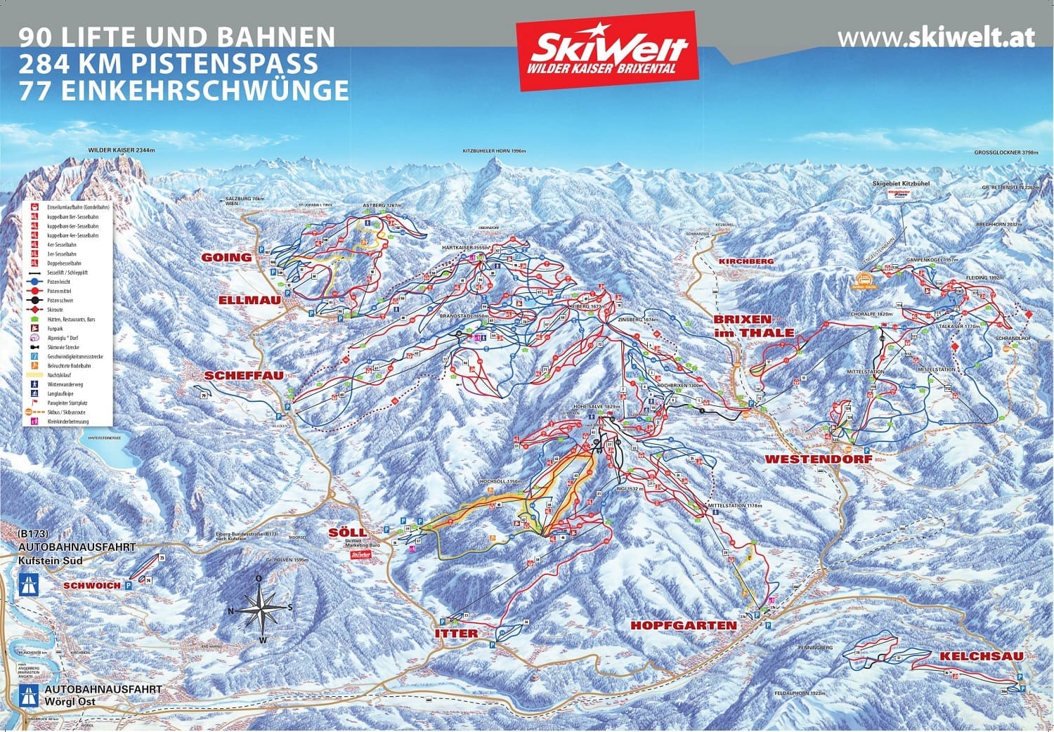 SkiWelt Piste Map