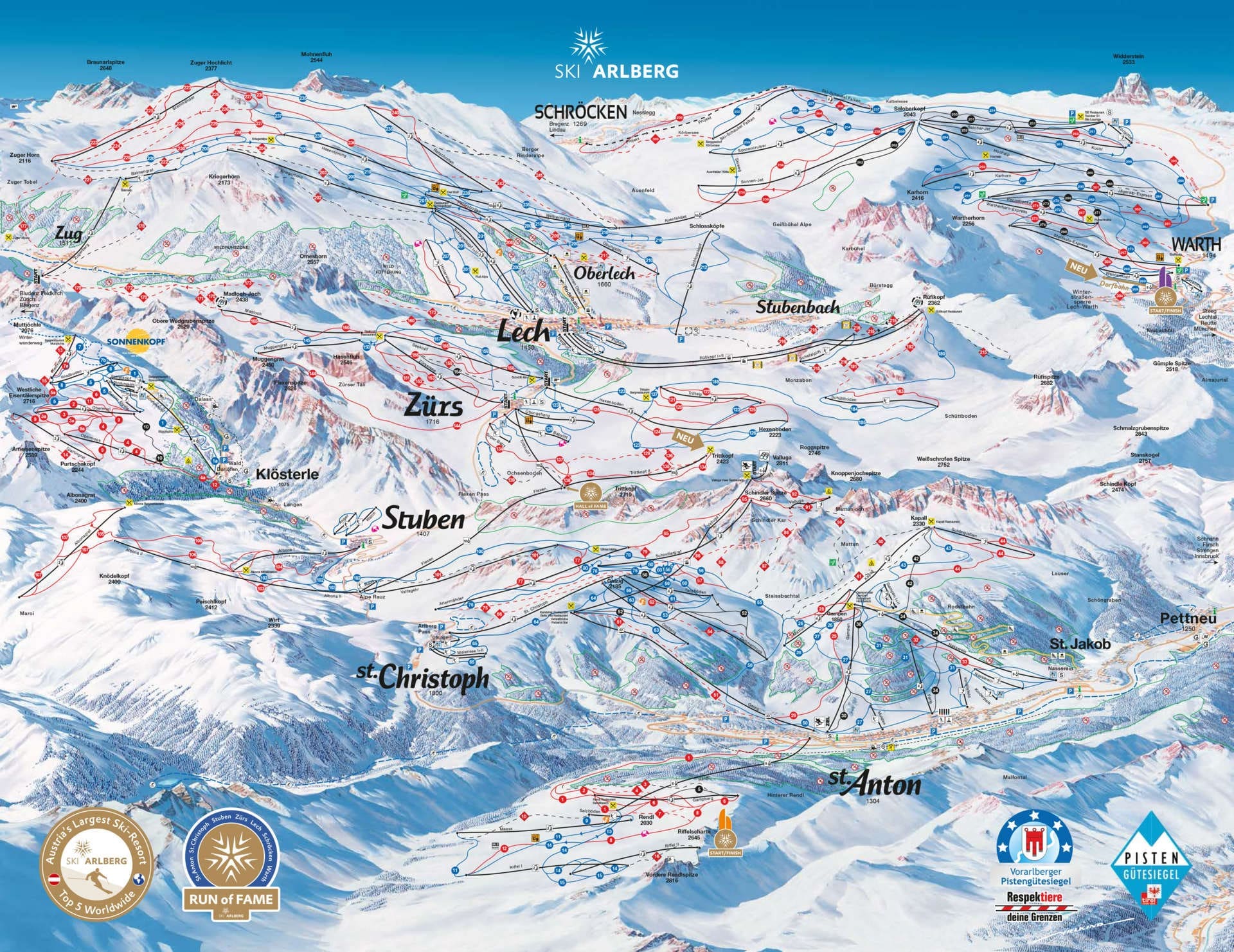 St Anton am Arlberg Piste Map